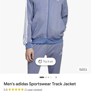 Adidas Men's Heathered Blue Track Jacket